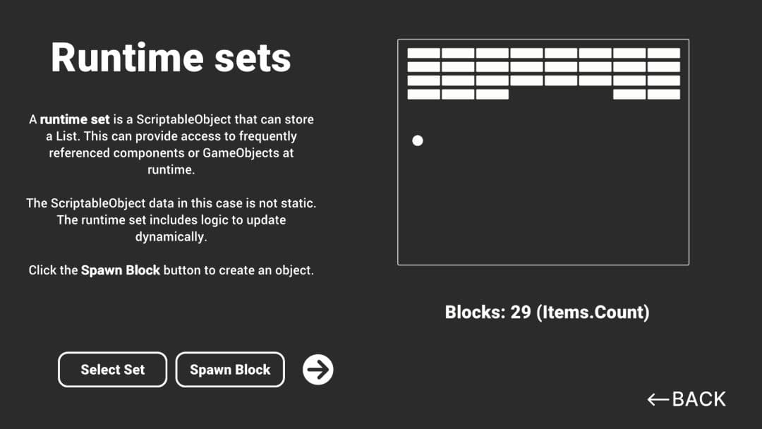 Using ScriptableObject-based Runtime Sets | Unity
