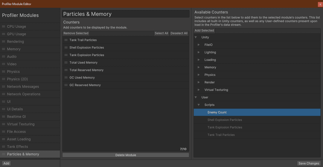 定制Unity Profiler的性能指标
