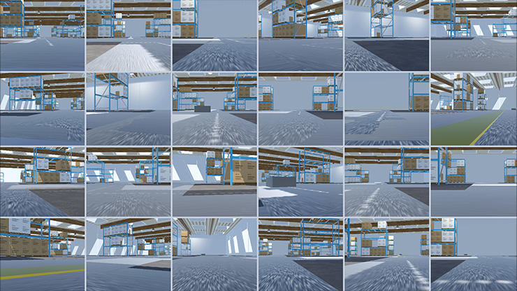Collage of Unity simulations