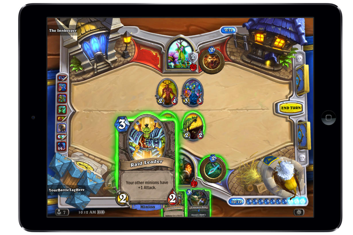Hearthstone card preview on tablet