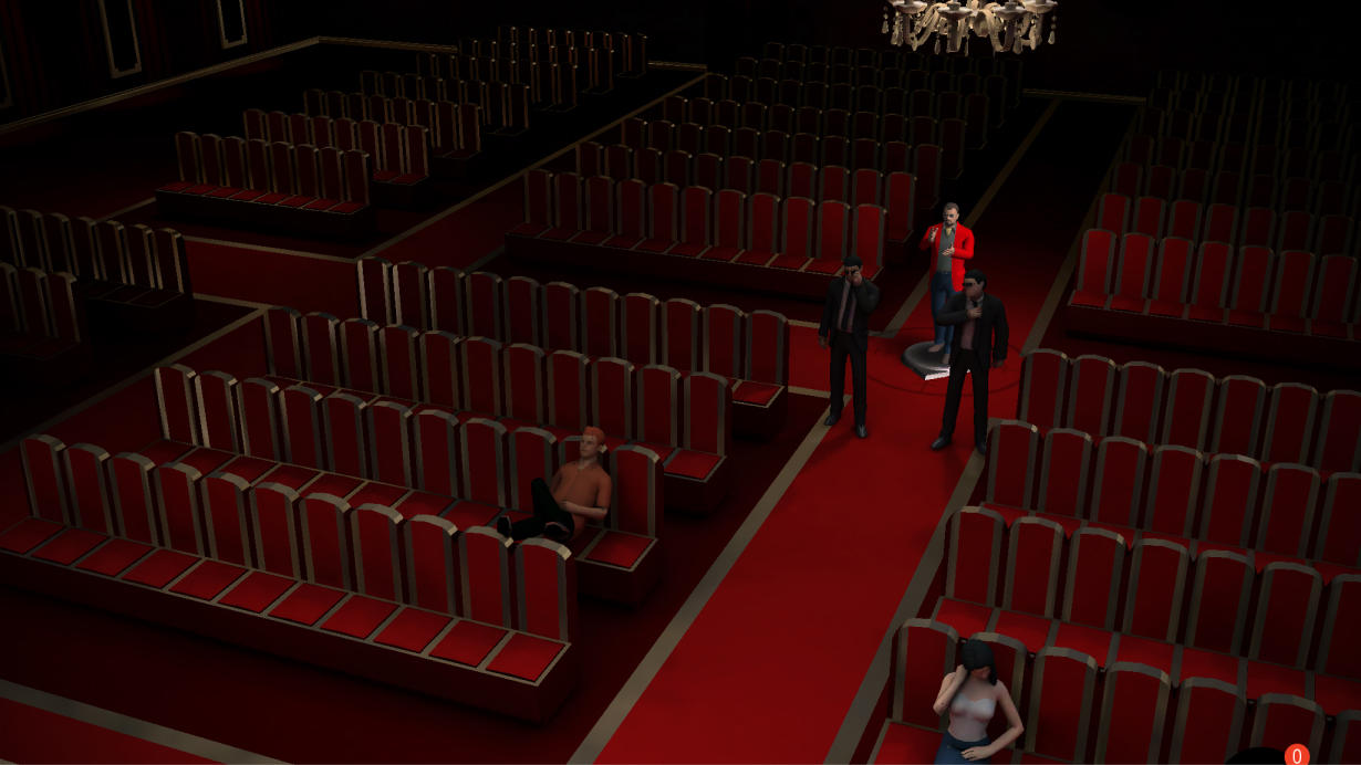 『Hitman GO』の劇場のシーン