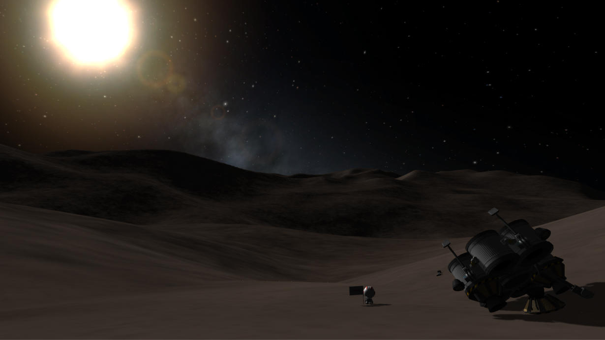 Scène spatiale du jeu Kerbal Space Program
