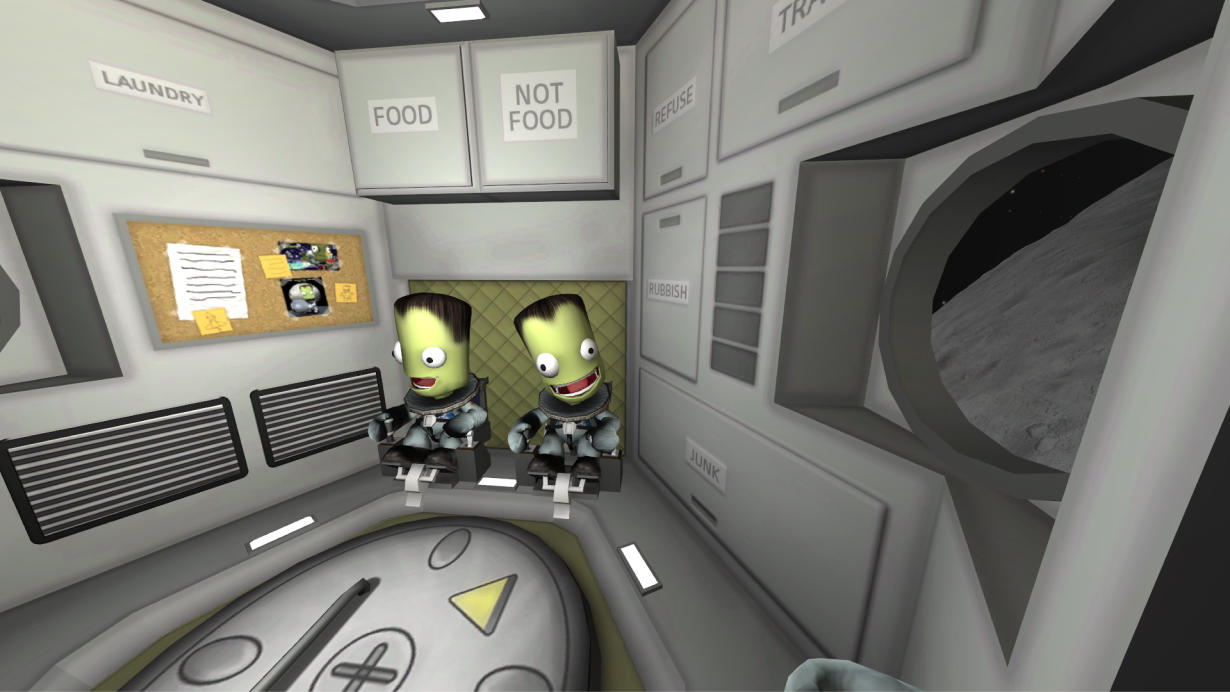Scène intérieure du vaisseau spatial du jeu Kerbal Space Program