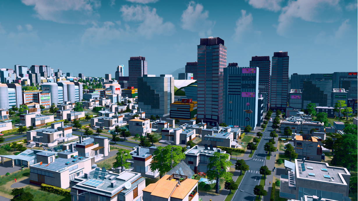 Городская сцена из Cities Skylines