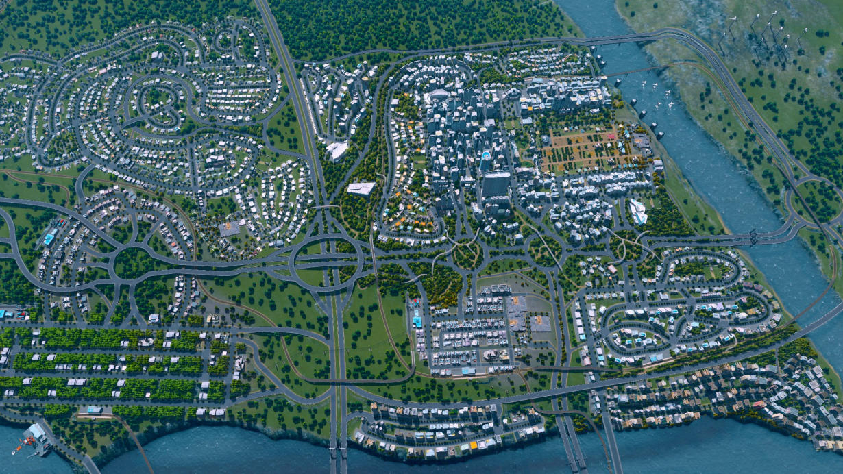 Vue aérienne du jeu Cities: Skyline