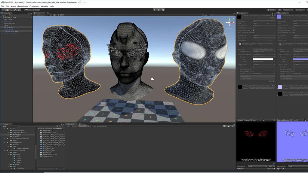 Vertex animation being generated in Unity, for the Mirror's eyes