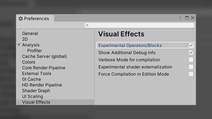 Visual Effect Graph の Experimental Operators/Blocks
