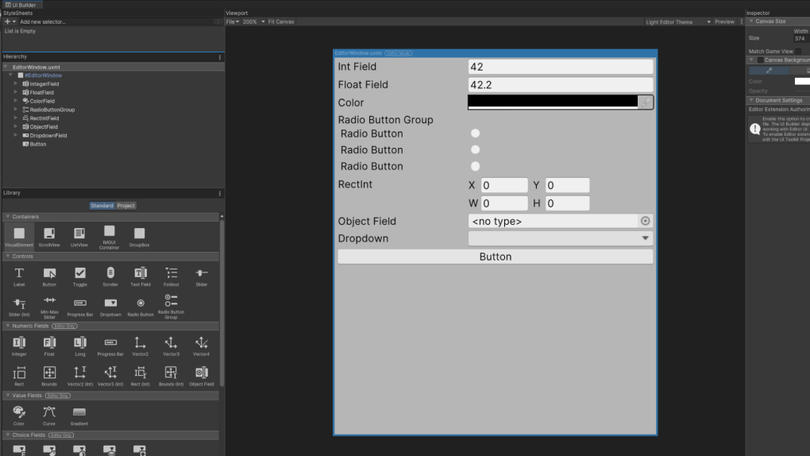 Unity Editor with customizable features