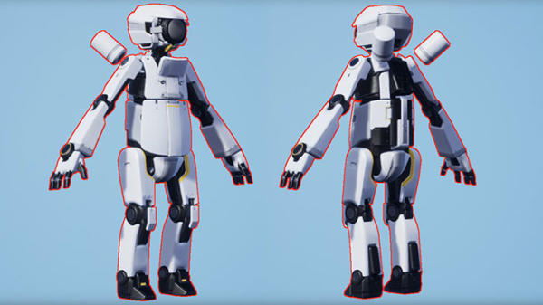 Representación 3D de un personaje robot