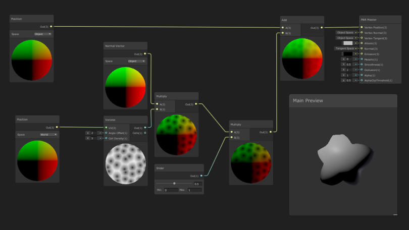 Shader graph in Unity editor