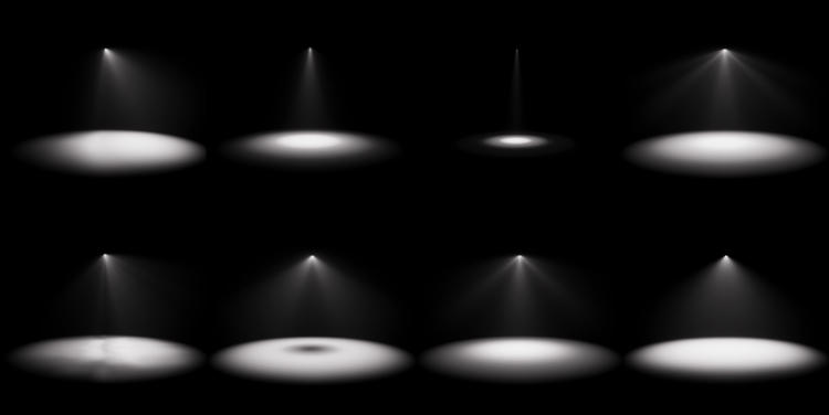 IES-Profile, verschiedenen Lichtern zugewiesen