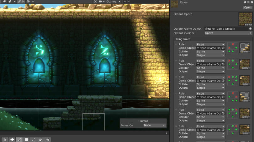 Capturas de pantalla del Editor de Unity