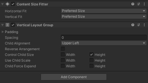 Layout Groups interface