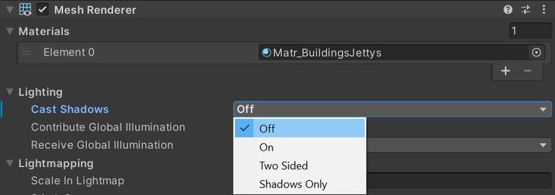 Disable Cast Shadows menu