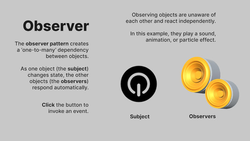 Use cases for the observer pattern