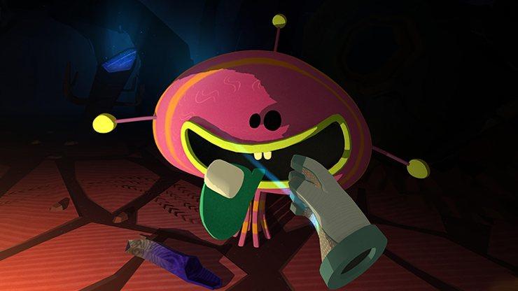VR 영화의 외계인 만화 캐릭터