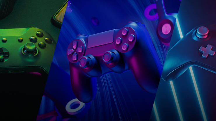 Artistic image of game controllers