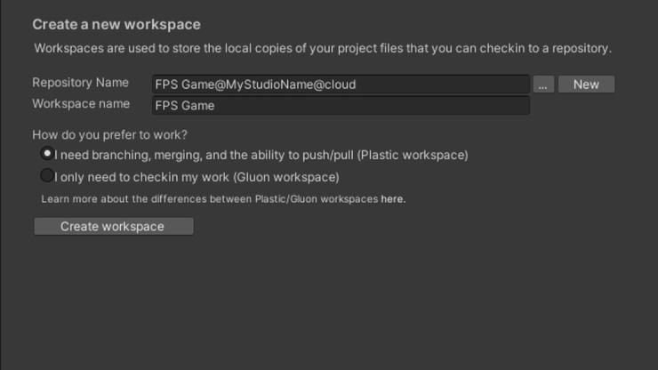 Workspaces in Unity Version control