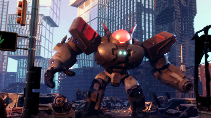 Giant Friendly Killbots-Charakterszene